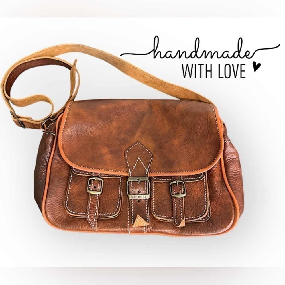 Handmade Brown Leather Shoulder Bag
